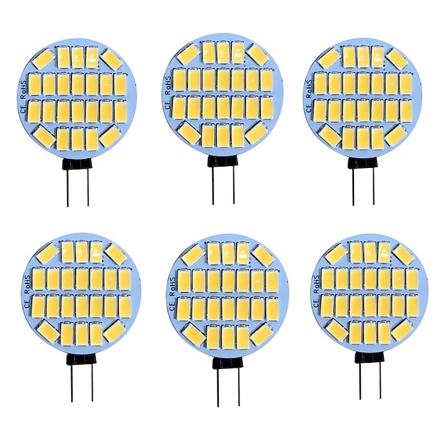  G4-LED-Glühbirne, 3 W, Landschafts-LED-Glühbirne, AC/DC, 12 V, Halogenlampe, entspricht 24 LEDs, Tageslichtweiß, 6000 K, JC T3, G4-LED-Glühbirne, 180° Abstrahlwinkel für Deckeneinbau-Puck