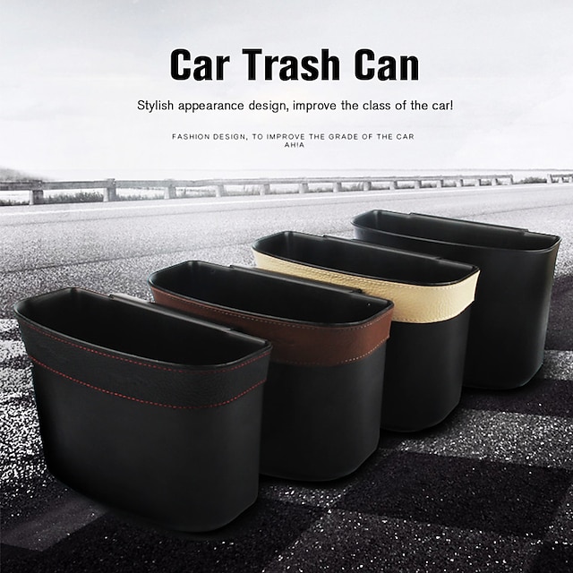  автомобильный мусорный бак кожаный край автомобильный ящик для хранения задний зажим стиль автомобильный органайзер для мусора авто дверное сиденье спинка мусорное ведро для автомобиля