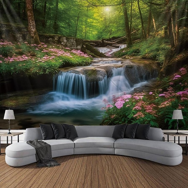 Forest River Hanging Tapestry Wall Art Large Tapestry Mural Decor ...