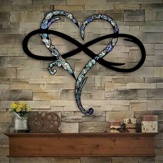 Infinity Heart Wall Decor, Unique Infinity Heart Metal Art Wall Decor