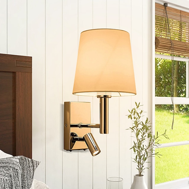  wandlamp 12,8 inch moderne indoor plug-in wandkandelaars usb-oplaadpoort wandlamp voor nachtkastje huis lezen woonkamer thuis. nikkel