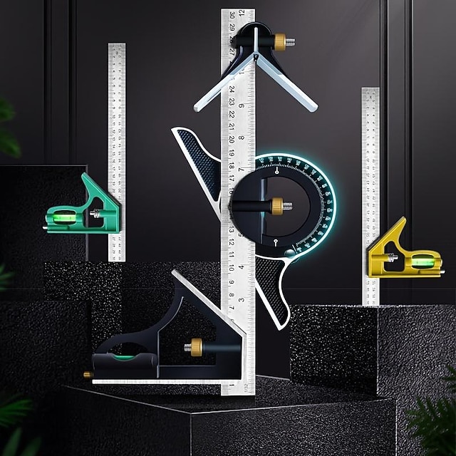 Stainless Steel Tsquare Ruler, Adjustable Sliding Combination Square