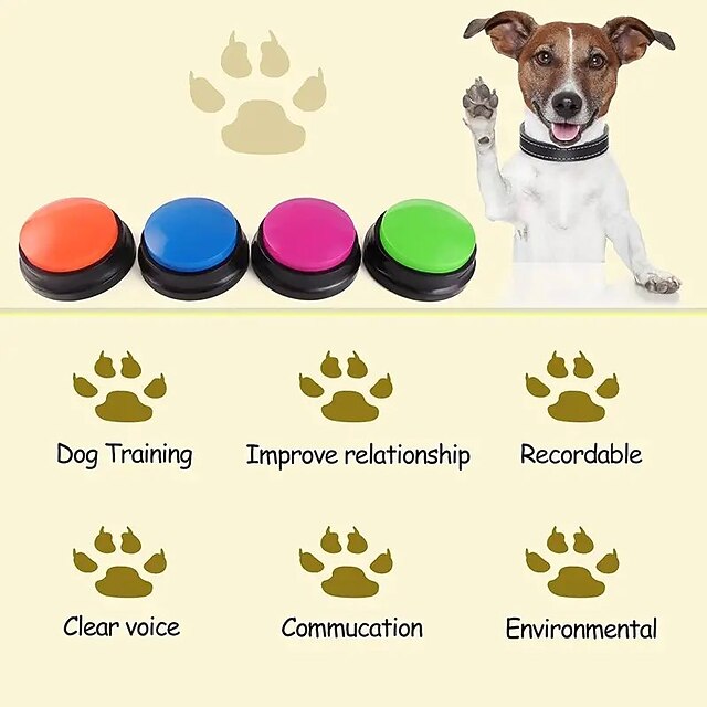 Pet Communication Button Dog Voice Box Training Speaking Toy Recording Speaker Squeeze Box Voice