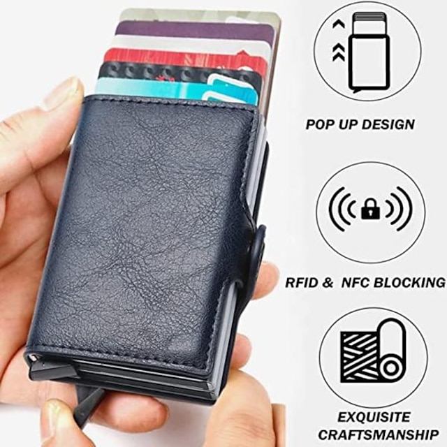 Pop Up RFID Credit Card Holder Wallet Credit Card Holders PU Leather ...