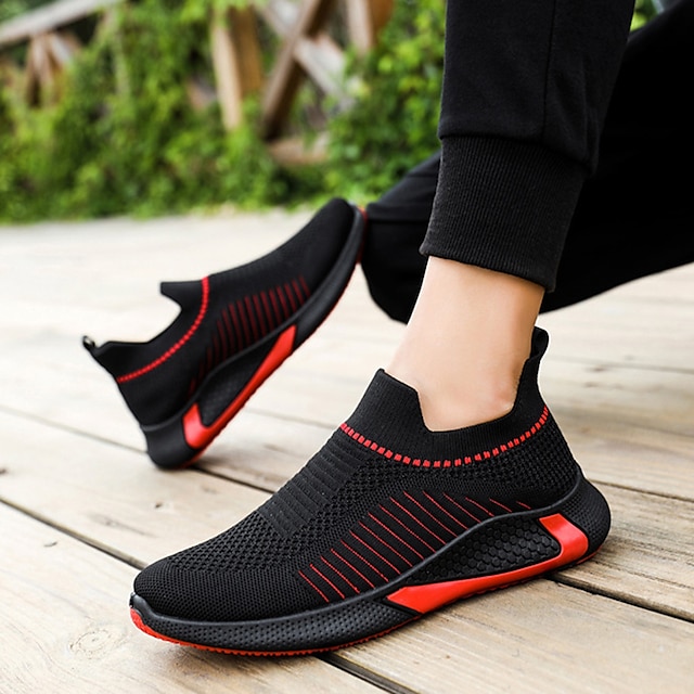 Men's Running Shoes Slip On Running Shoes Cushioning Breathable Light ...