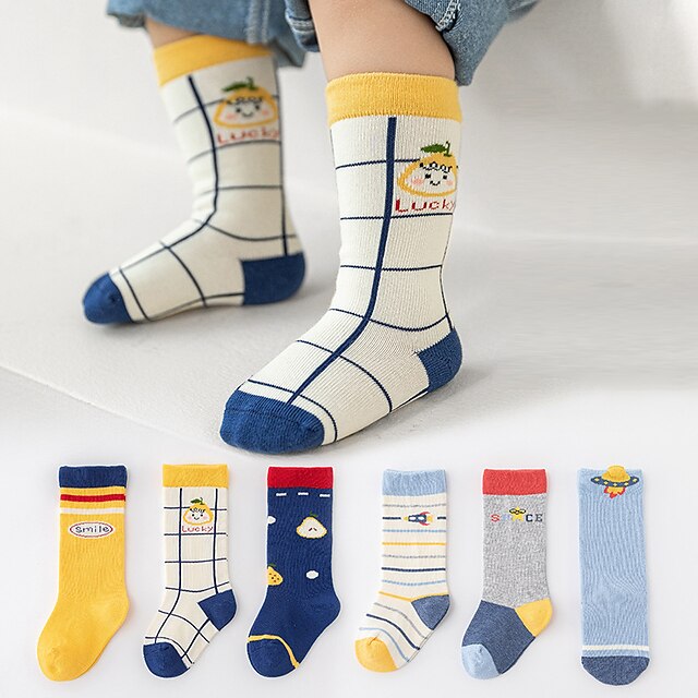  Baby Unisex 3 Pairs Stockings cute rabbit group lion group fruit group Animal Striped Spring Fall Cute Home 1-5 Years