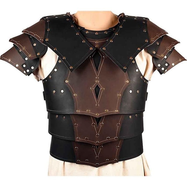  bryst skuldre rustning for menn kvinner, middelalderviking steampunk renessanse brystbeskyttelse kroppsrustning vest for larp cosplay halloween aktiviteter