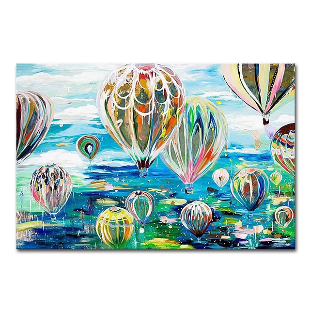 Mintura Handmade Hot Air Balloon Oil Paintings On Canvas Wall Art ...