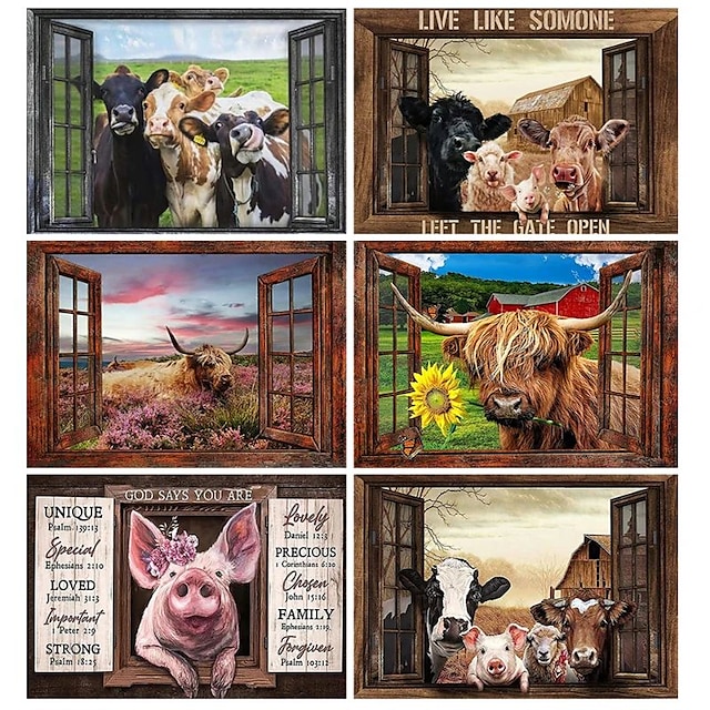  zwierzęce obrazy na płótnie krowy farma wydruki na płótnie i plakaty do wystroju domu bez ramki