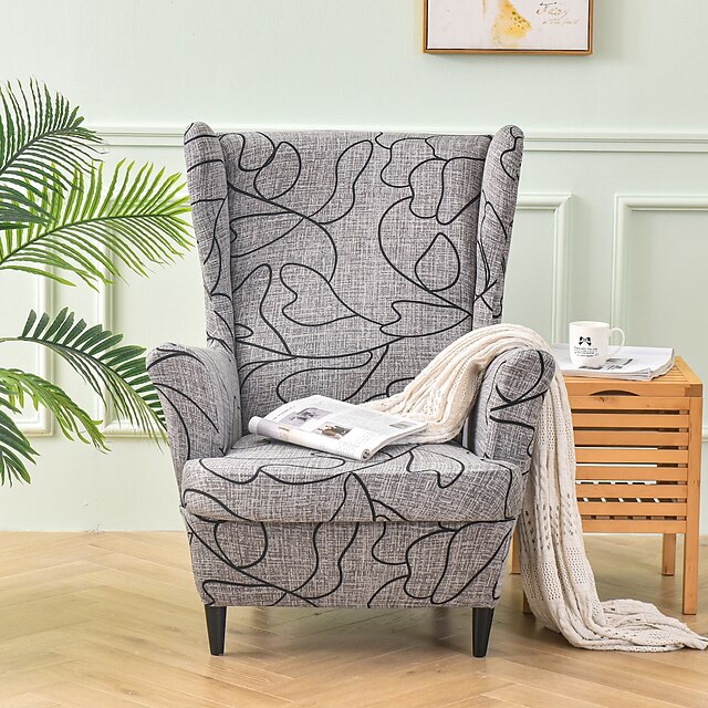 Stretch Wingback Chair Cover Wing Chair Slipcovers with Seat Cushion