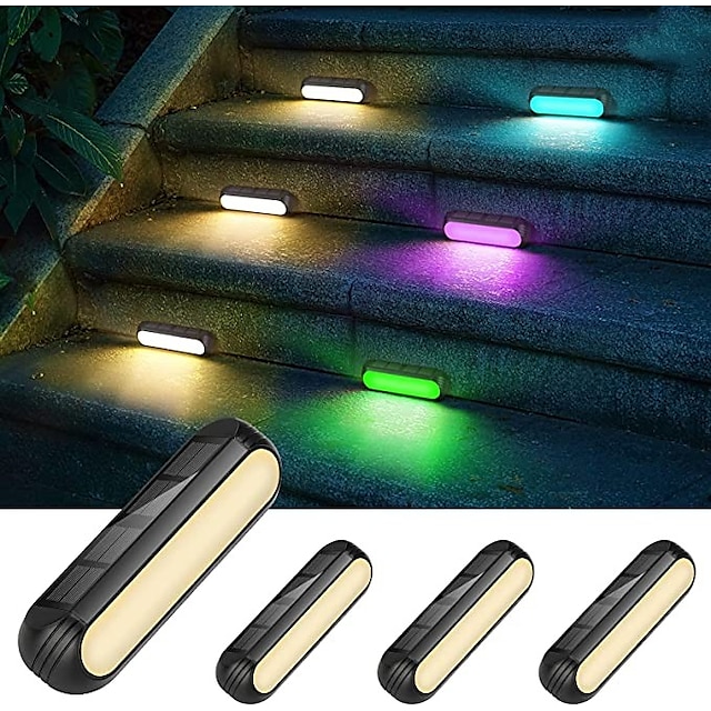  4db 1db 5 W Kültéri világítás Pathway Lights & Lanterns Napelemes Vízálló fényvezérlő RGB + Meleg 1.2 V Kültéri világítás Udvar Kert 15 LED gyöngyök