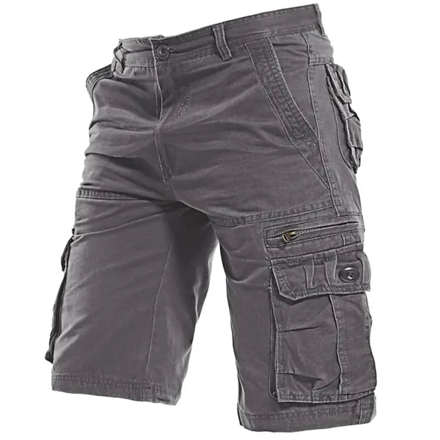 Men's Cargo Shorts Hiking Shorts Zipper Pocket Flap Pocket Plain