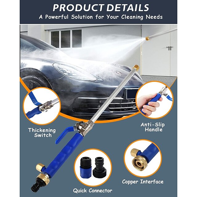 2023 Upgraded Jet Nozzle for Garden Hose Power Washer Wand Hydro Jet