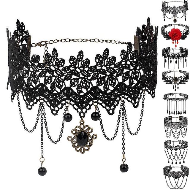 Ketting Choker Ketting Chocker Punk & Gothic Lolita Kant Voor Lolita Cosplay Dames Kostuum juwelen Mode-sieraden