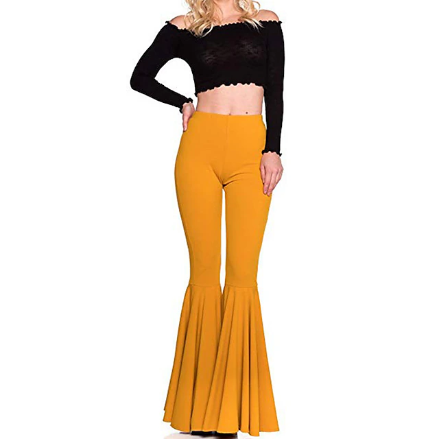 1970s Disco Y2K Bell Bottoms Pants Doll Women's Casual Daily Pants 2024 ...