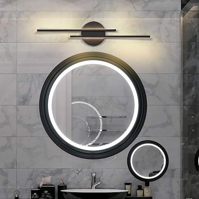  vanité lumière led miroir avant lampe étanche ip20 71cm led salle de bain lumières sur miroir noir/blanc luminaires muraux pour salle de bain chambre salon armoire 110-240v