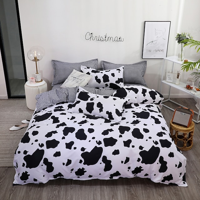  Set di biancheria da letto stampato spazzolato 2/3 pezzi incluso 1 copripiumino 1 federa o 2 federe per doppia/piena/matrimoniale/regina/re