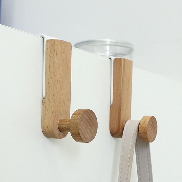  keukenkast haak handdoeken kleding jas badkamer accessoires opslag hanger deur terug hangende houder ijzer houten rek organisator