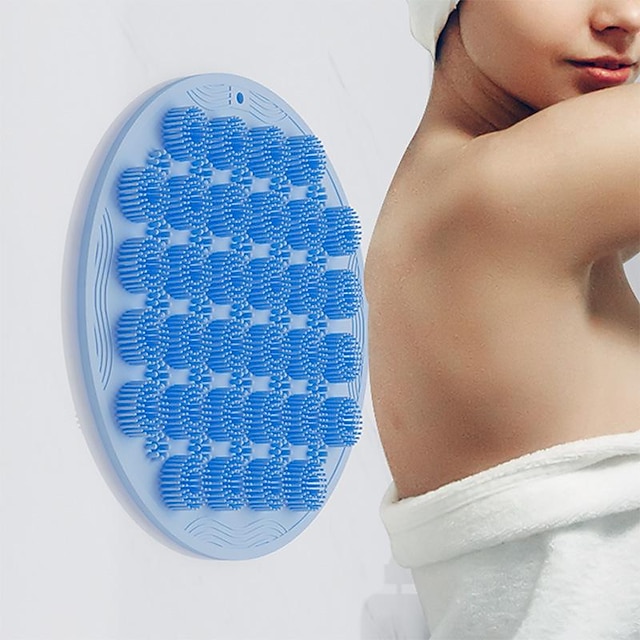  silikon badmatta halkfri badborste för kropp rygg exfolierande kroppsmassageborste hälsosam massage dusch badrumstvätt rengöringsverktyg