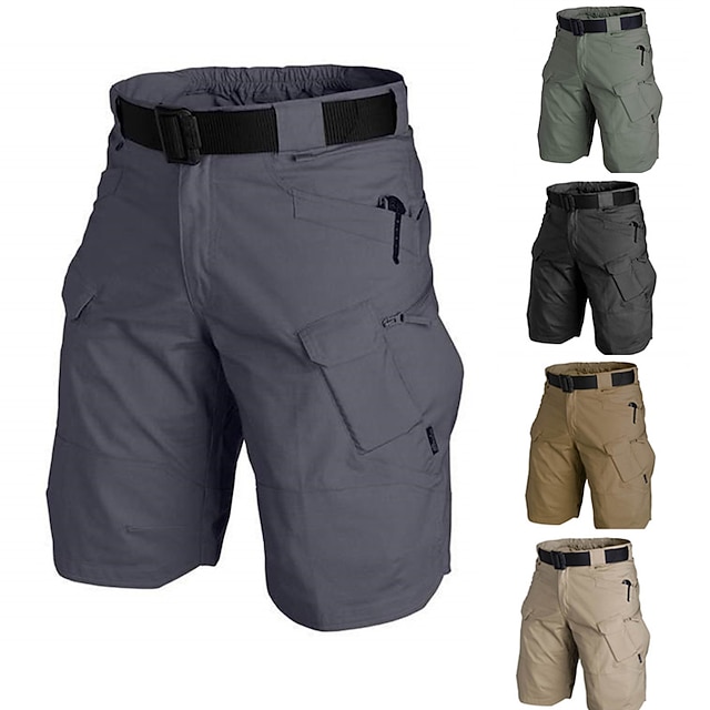 Men's Cargo Shorts Outdoor Ripstop Breathable Sweat wicking Comfortable Shorts Bottoms Black