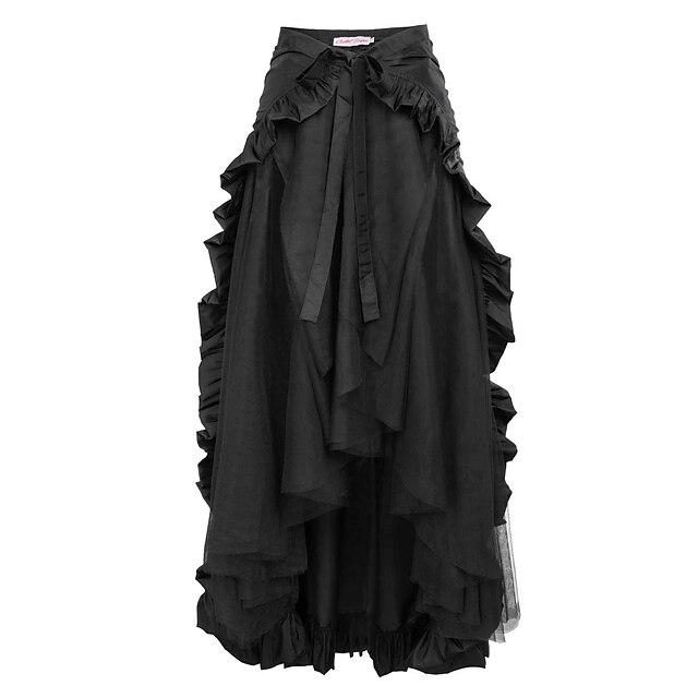 Retro Vintage Medieval Renaissance Ruffle Dress Skirt Pirate Elven ...