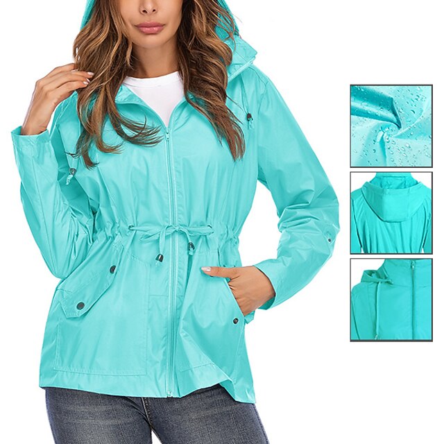 Women's Waterproof Hiking Jacket Rain Jacket Hiking Windbreaker Summer Outdoor Waterproof
