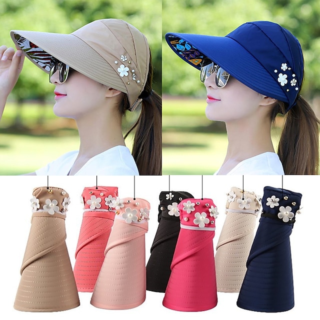 Summer Sun Hat Women's Outdoor Travel Sunscreen Sun Hat Foldable Anti ...