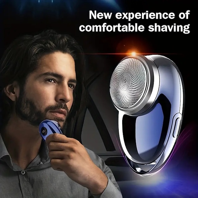  minibarberbar elektrisk barbermaskin for menn lommestørrelse barbermaskin våt og tørr barbermaskin for menn usb oppladbar kompakt og LED digital skjerm bærbar for reiser