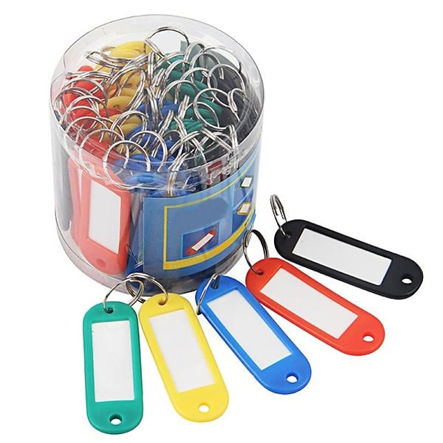  24 buc breloc din plastic chei inel divizat etichete de identificare carte de vizită etichetă limba fob, cadou înapoi la școală