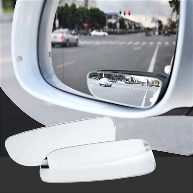  2PCS Wide Angle Reverse Mirror Blind Spot Car Rearview Mirror 360 Degree Car Mirror Auxiliary Mirror Blind Spot Mirro