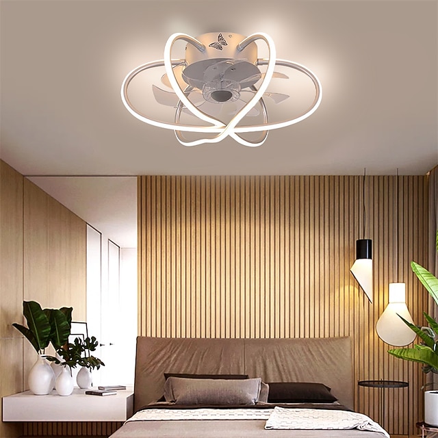  Ceiling Fans with Lights Dimmable with Remote Control Flush Mount Indoor Ceiling Fan,15.6