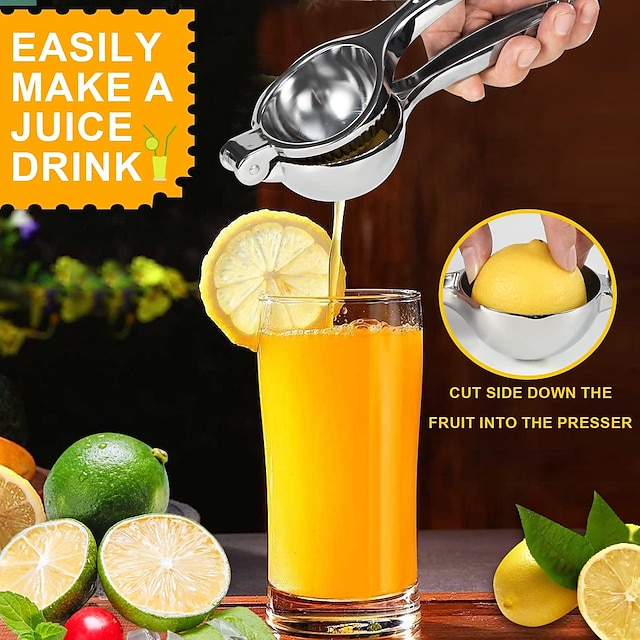  Premium Lemon Squeezer, Large Heavy Duty Handhelp Juicer for Lemon/Citrus, Stainless Steel Hand Press Juicer, Lime Squeezer Bar Tool, Manual Citrus Press