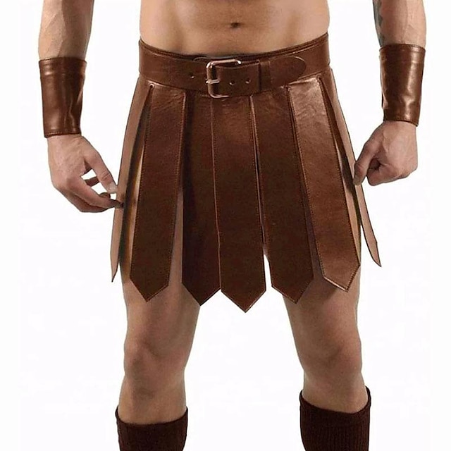 Męska rzymska gladiator zestaw kilt wojownik wiking retro vintage średniowieczna spódnica szkockie narzędzie kilty przebranie na karnawał halloween larp sukienka do klubu