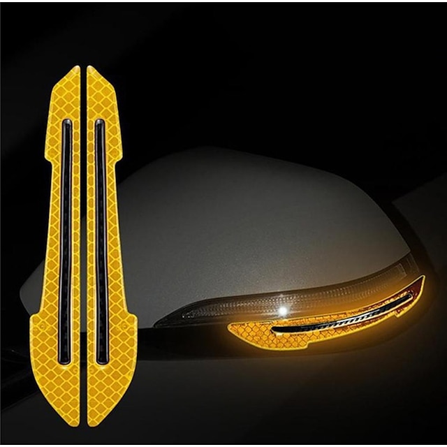 2 uds pegatinas reflectantes para coche espejo retrovisor pegatinas de protección reflectantes calcomanías advertencia de seguridad anticolisión accesorios exteriores universales para coche