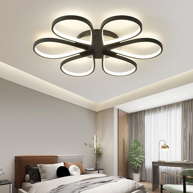  LED Ceiling Light 6 Heads 60cm Flower Design Chandelier Metal Artistic Style Industrial Painted Finishes Artistic Nordic Style 110-240V