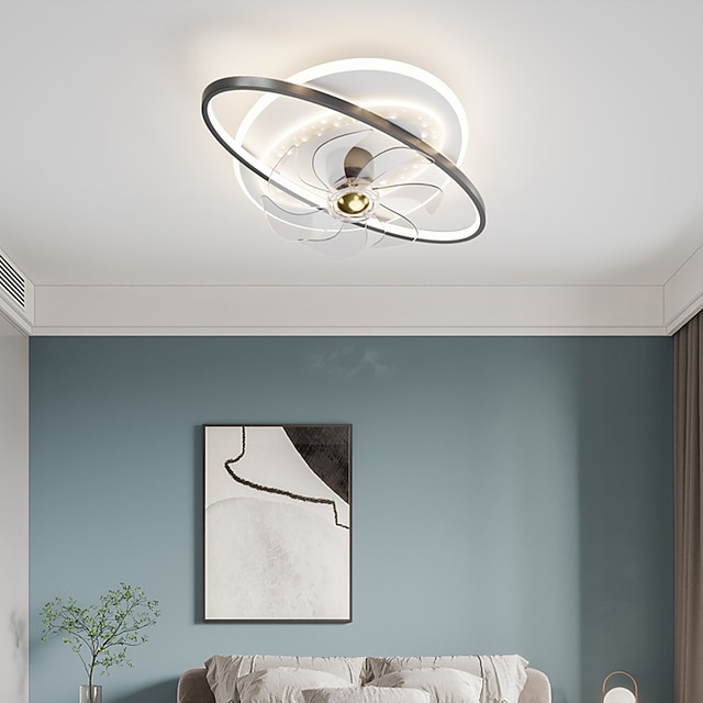  ventilator de tavan cu lumină reglabil 105/50cm 6 viteze ale vântului ventilator de tavan modern pentru dormitor, aplicație sufragerie& telecomanda 110-240v