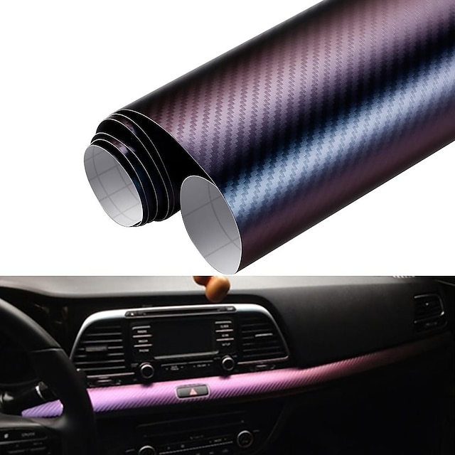  Starfire 30*152 cm caméléon 3d fibre de carbone vinyle film autocollants décalcomanies auto corps décoration bricolage accessoires pour intérieur de voiture