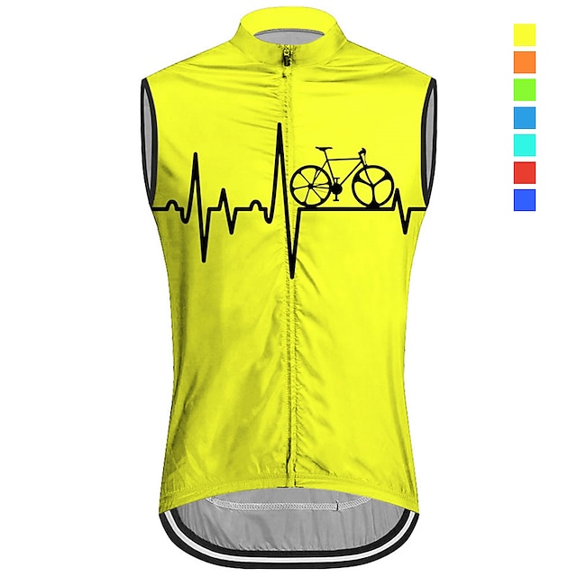 21Grams Men's Cycling Vest Cycling Jersey Sleeveless Bike Vest / Gilet Top with 3 Rear Pockets Mountain Bike MTB Road Bike Cycling Breathable Quick Dry Moisture Wicking Back Pocket Yellow Red Blue