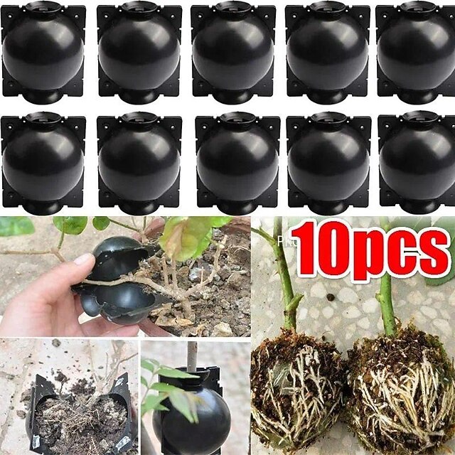 10pcs Air Layering Propagation Balls Reusable Plant Root Growing Box