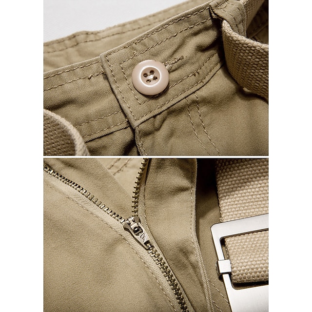 Men's Cargo Shorts Hiking Shorts Zipper Pocket Flap Pocket Plain
