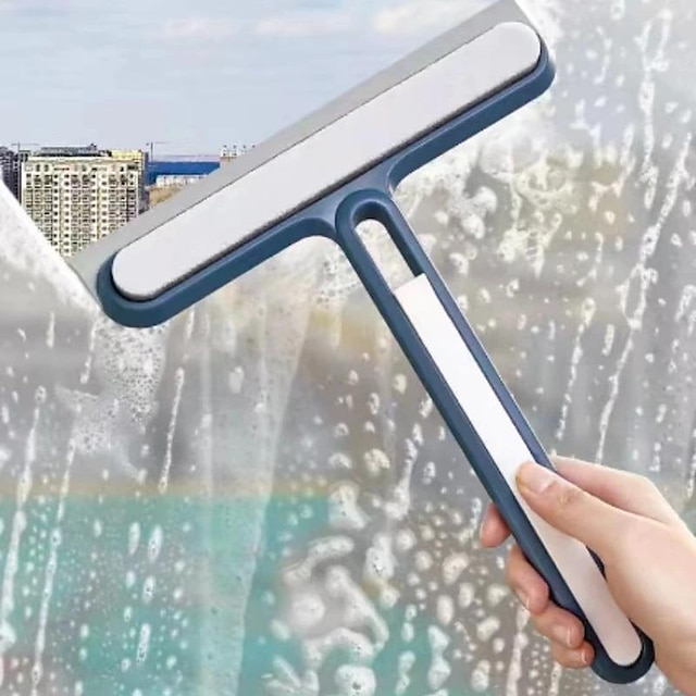  multifunktionell duschskrapa, hushållsrengöringsverktyg, spegeltorkare, fönsterputsskrapa, appliceras på kakel, duschdörrar, badrum, speglar och bilfönster, glasdörrar