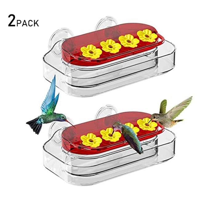 Zeqeey Lot De 2 Mangeoires à Oiseaux De Fenêtre En Acrylique Transparent - Ventouses Solides Et Plateau Amovible