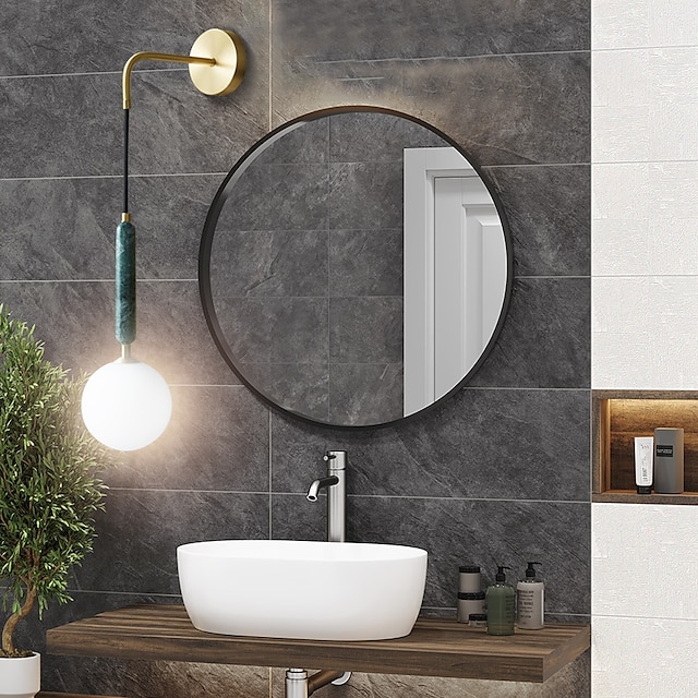  fürdőszobai világítás smink lámpa ip20 g9 fali lámpa szálcsiszolt sárgaréz fürdőszobai lámpa átlátszó üveg ernyővel fürdőszobai fali lámpa tükör konyhába