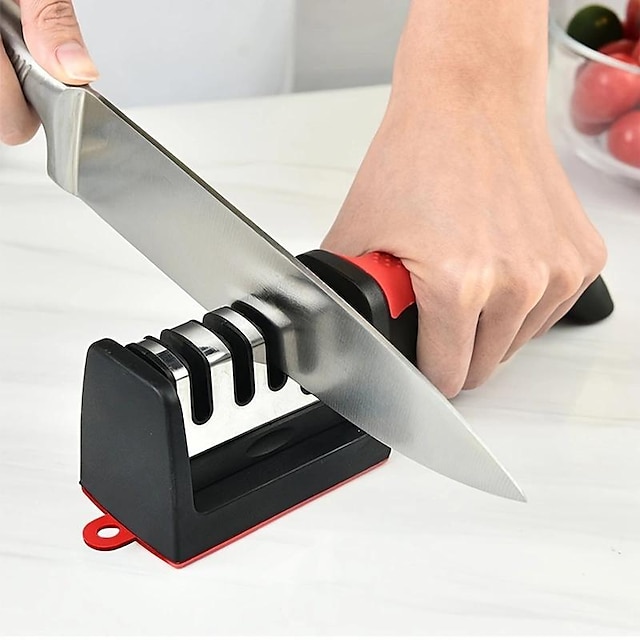  משחיז סכינים 4 שלבים השחזה מקצועי למטבח סכינים מטחנת אבן משחזת טונגסטן יהלום כלי משחיז קרמי
