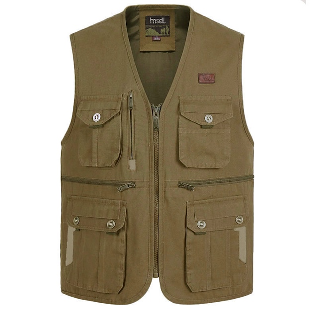 Men's Multi-Pocket Safari Gilet Waistcoat - Hiking Travel Sleeveless Jacket (XL-5XL)