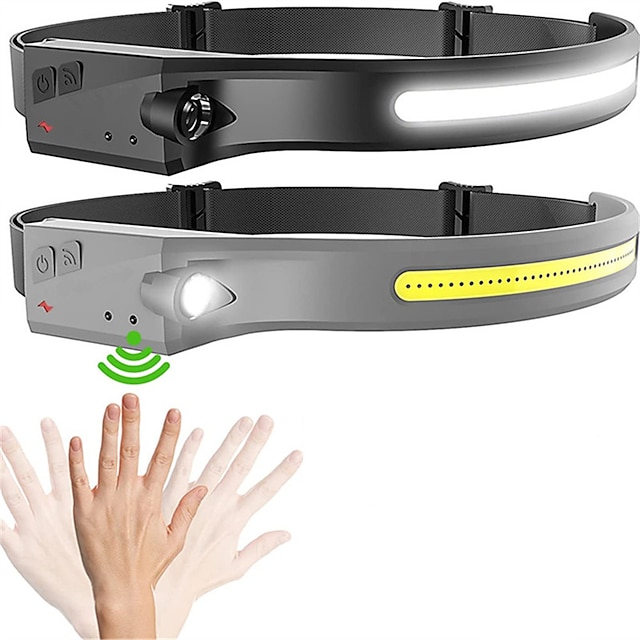  hodelykt oppladbar hodelykt for voksne 2-pak hodelykt 230 bredstrålende oppladbare hodelykter for hodebevegelsessensor justerbar hodebånd lommelykt for camping jogging fotturfiske