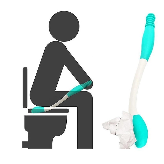  vécépapír segédeszközök, alsó törlő, törlőkendő markolat hosszú fogantyú, kényelmes tartó WC papír WC segédeszköz öntörlő segédeszköz
