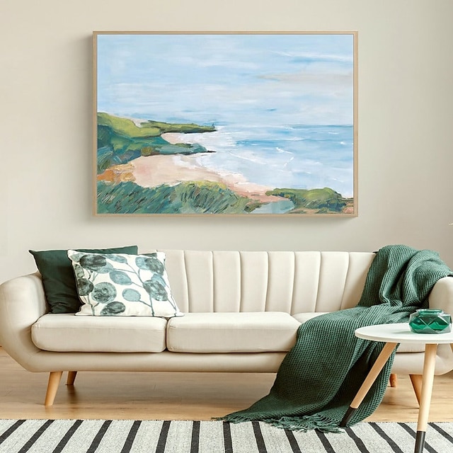  main peint à la main peinture à l'huile mur moderne abstrait paysage mer peinture toile peinture décoration de la maison décor roulé toile pas de cadre non étiré