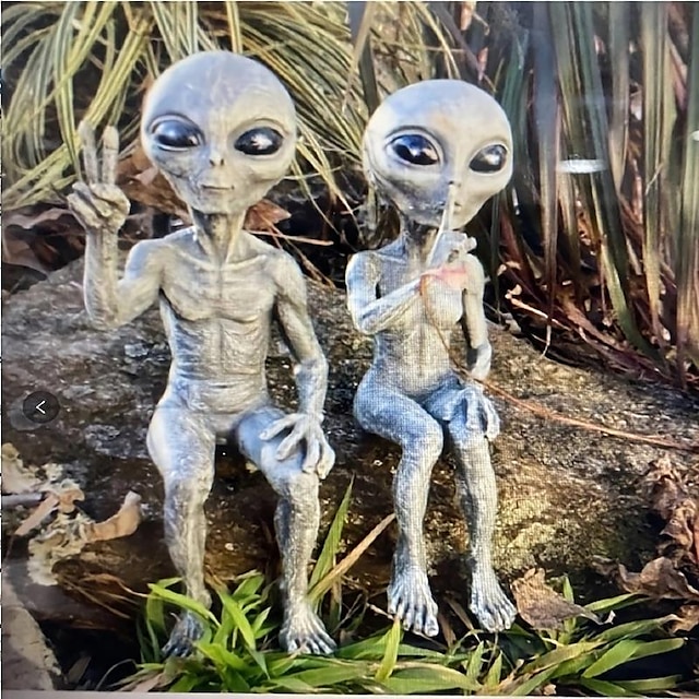  alien statue harpiks ornament, udendørs have statue ornament dekoration, tilføjer et unikt touch til din boligindretning