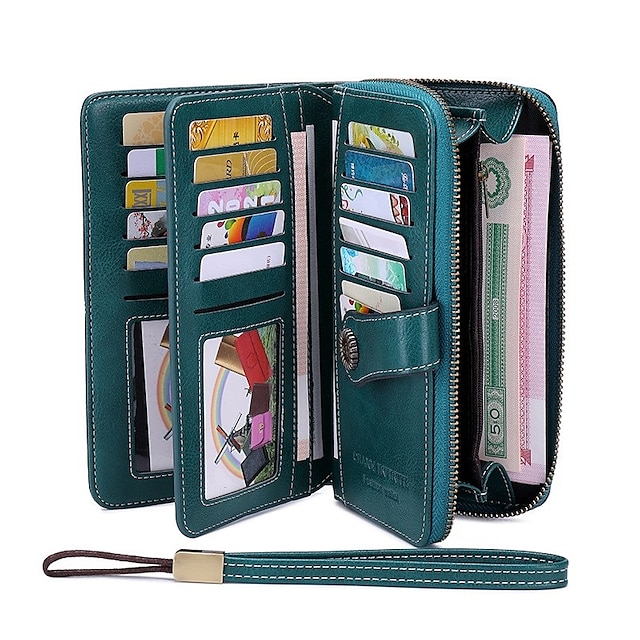 Women's Unisex Wallet Clutch Wallet Wallet Case PU Leather Work Shopping Daily Buttons Zipper ...